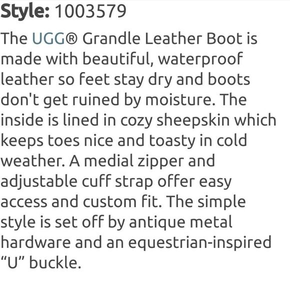 UGG BROWN GRANDLE WATERPROOF LEATHER BOOTS, SIZE 7 S/N 1003579 - Picture 16 of 16